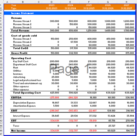 Printing a Financial Model